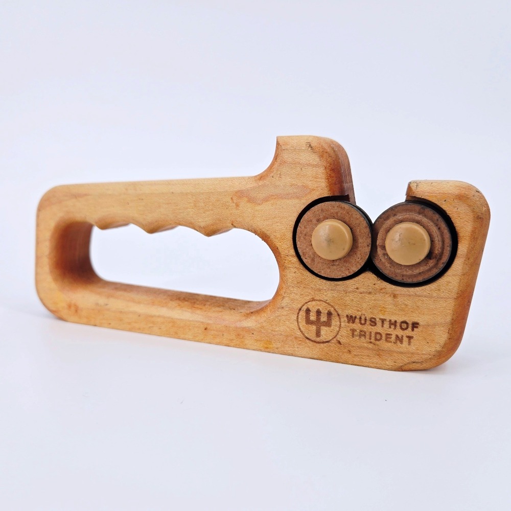 Wusthof Trident Vintage Beechwood Knife Sharpener Solingen‎ Germany GUC